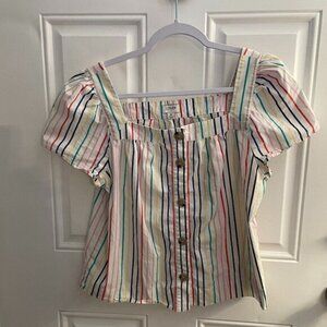 J Crew cotton striped top M